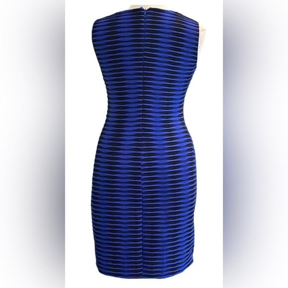 CALVIN KLEIN Womens Gorgeous Cobalt Blue & Black Sheath Dress Small Business - Picture 11 of 11